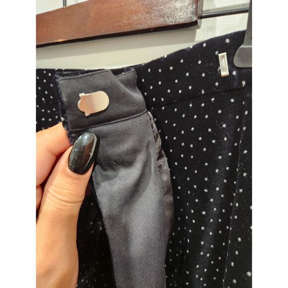 New! Theory Pleated Wrap Skirt in Dot Black Velvet, 4 - Picture 6 of 12